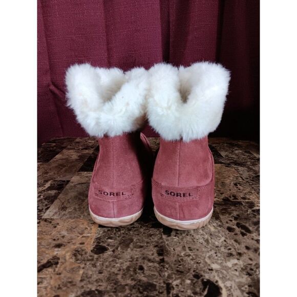 Sorel Out N About Winter Booties Terra Cotta Red Faux Fur Lined Size Womens 9.5 - Picture 4 of 6